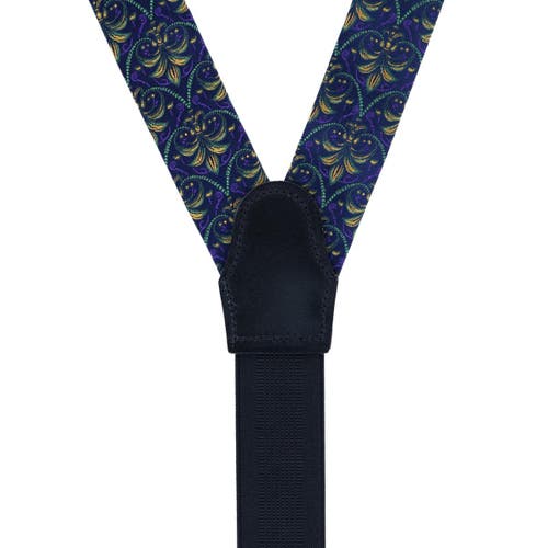Trafalgar The French Quarter Fleur-de-lis Silk Novelty Button End Suspenders