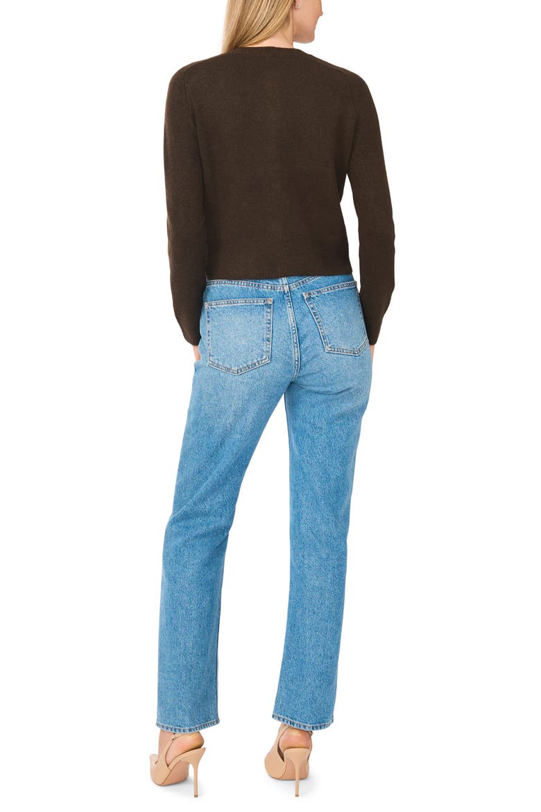 Saddle Shoulder Cardigan, Alternate, color, CHOCOLATE