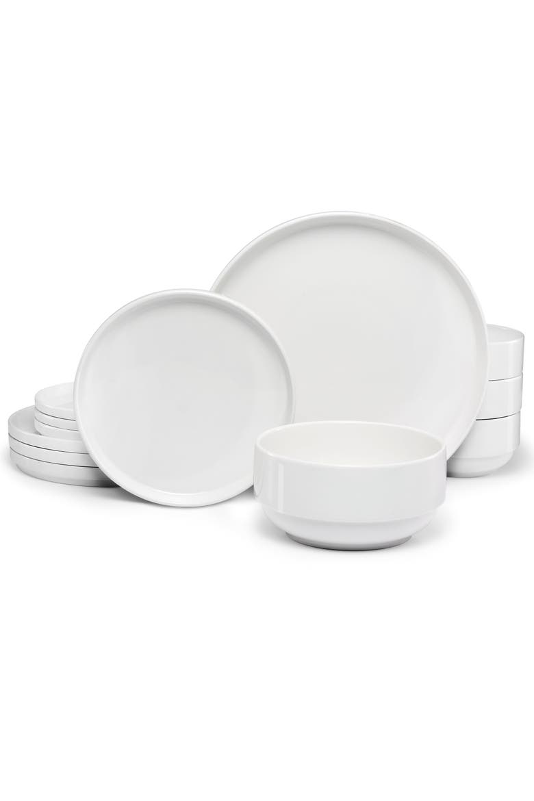 Cambridge Classics Dinnerware Set - 12 Piece, Main, color, White