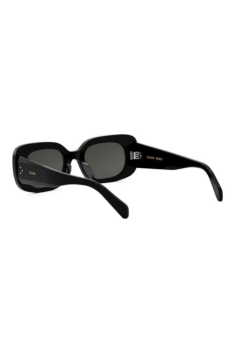 Bold 3 Dots 51mm Rectangular Sunglasses, Alternate, color, SHINY BLACK / SMOKE