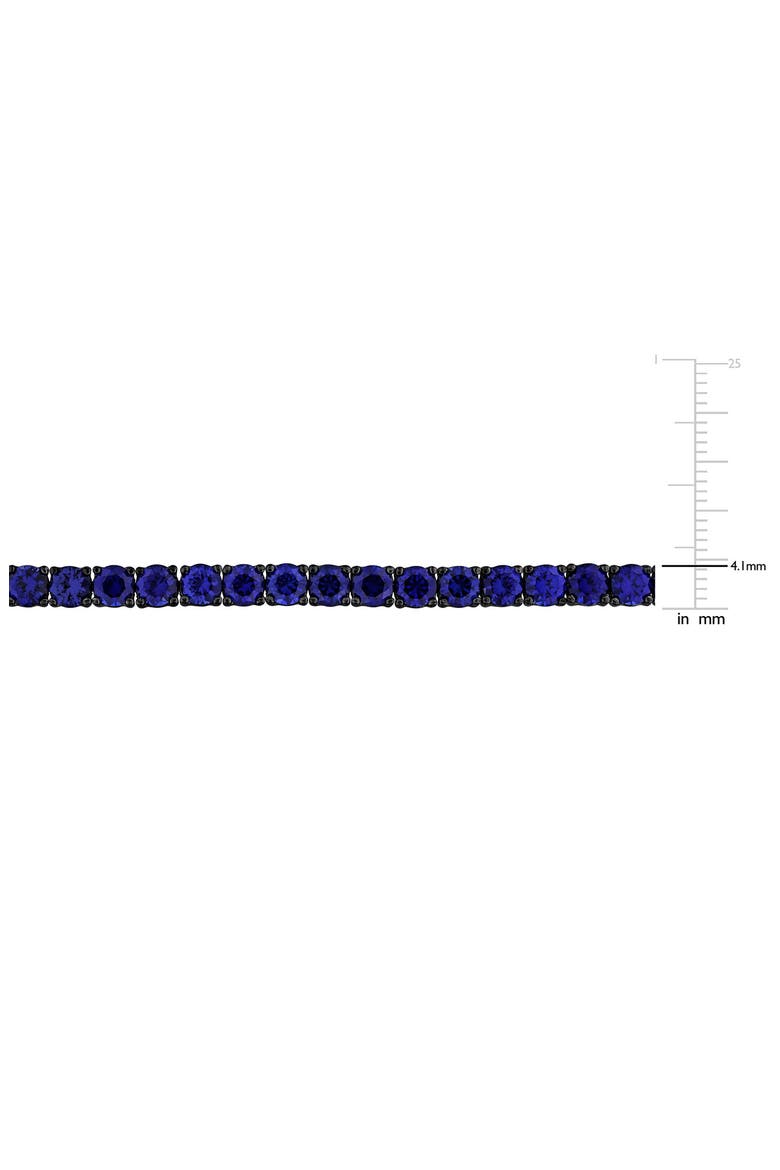 Men's Sterling Silver Lab Created Sapphire Bracelet, Alternate, color, BLUE