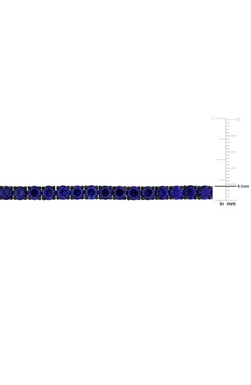 Delmar Sterling Silver Lab Created Sapphire Bracelet In Blue