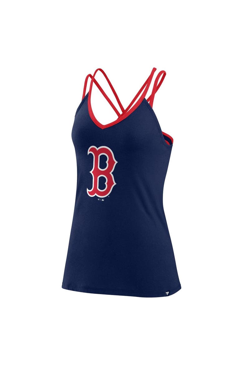 Women's Fanatics Branded Navy Boston Red Sox Barrel It Up Cross Back V-Neck Tank Top, Alternate, color, Navy