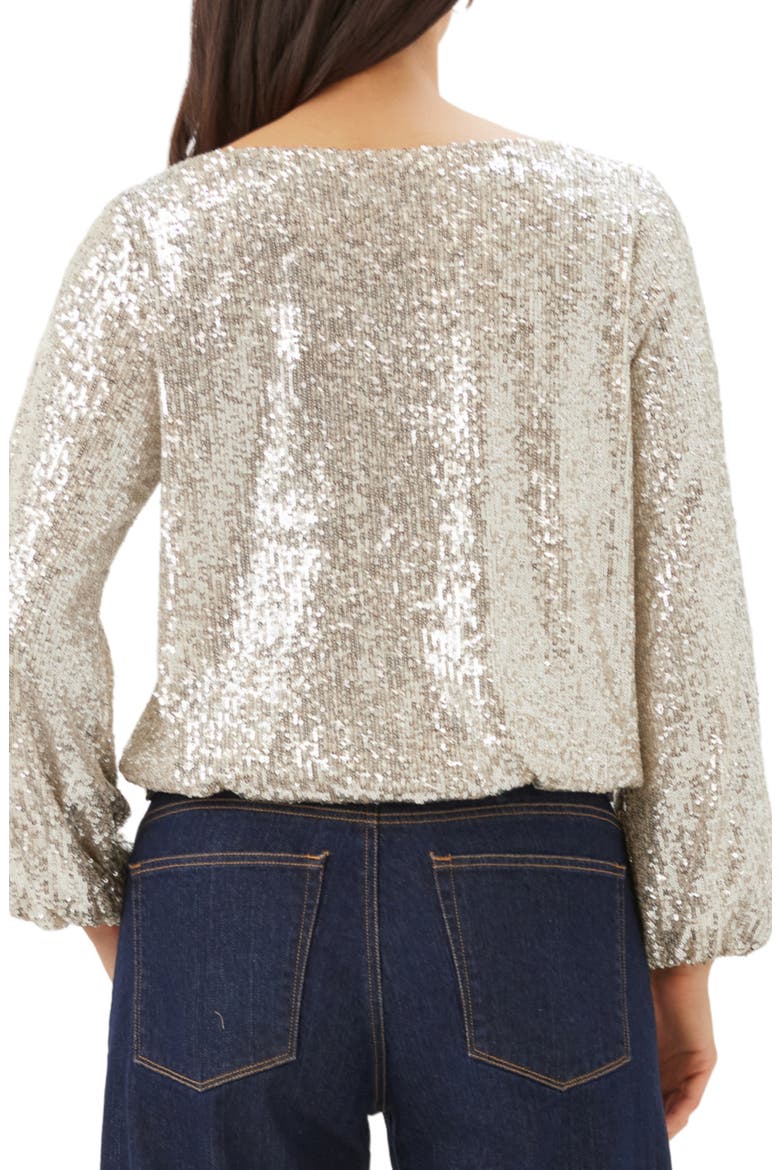 Sequin Boat Neck Top, Alternate, color, CHAMPAGNE
