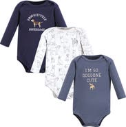 Hudson Baby Cotton Long-Sleeve Bodysuit Three-Piece Set