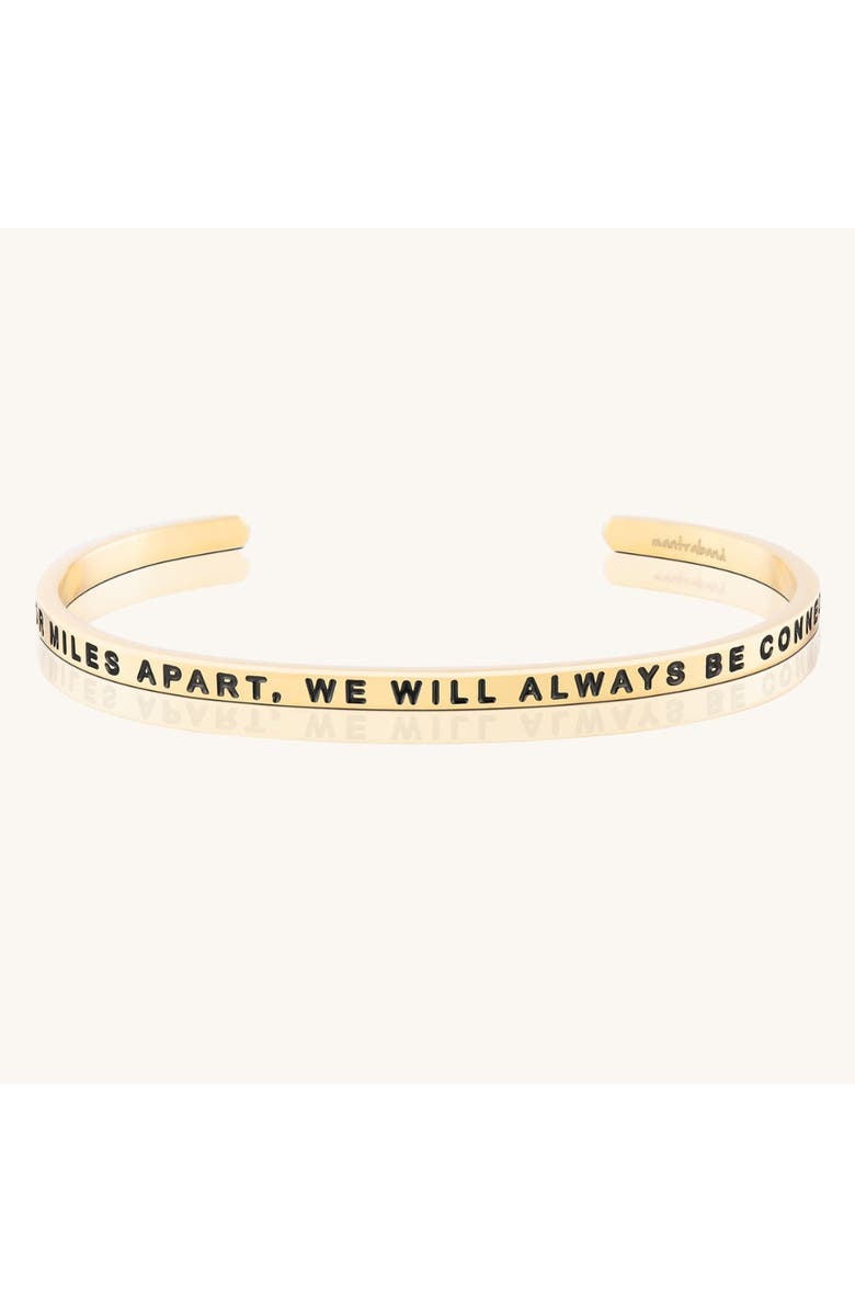Mantra Side By Side Or Miles Apart, We Will Always Be Connected By Heart bracelet, Main, color, Yellow Gold
