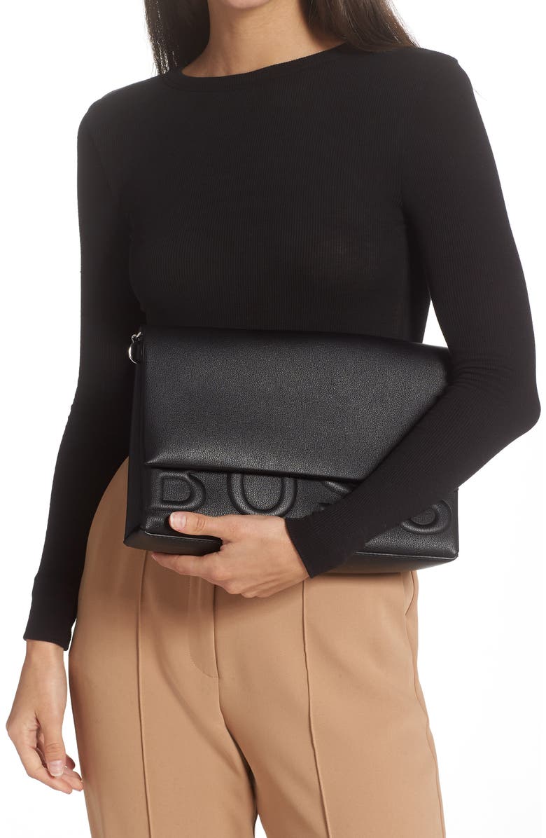 BOSS Rose Faux Leather Clutch, Alternate, color,