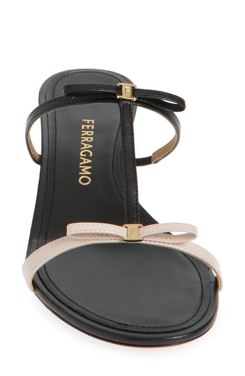 Ferragamo Abili Bow Kitten Heel Sandal
