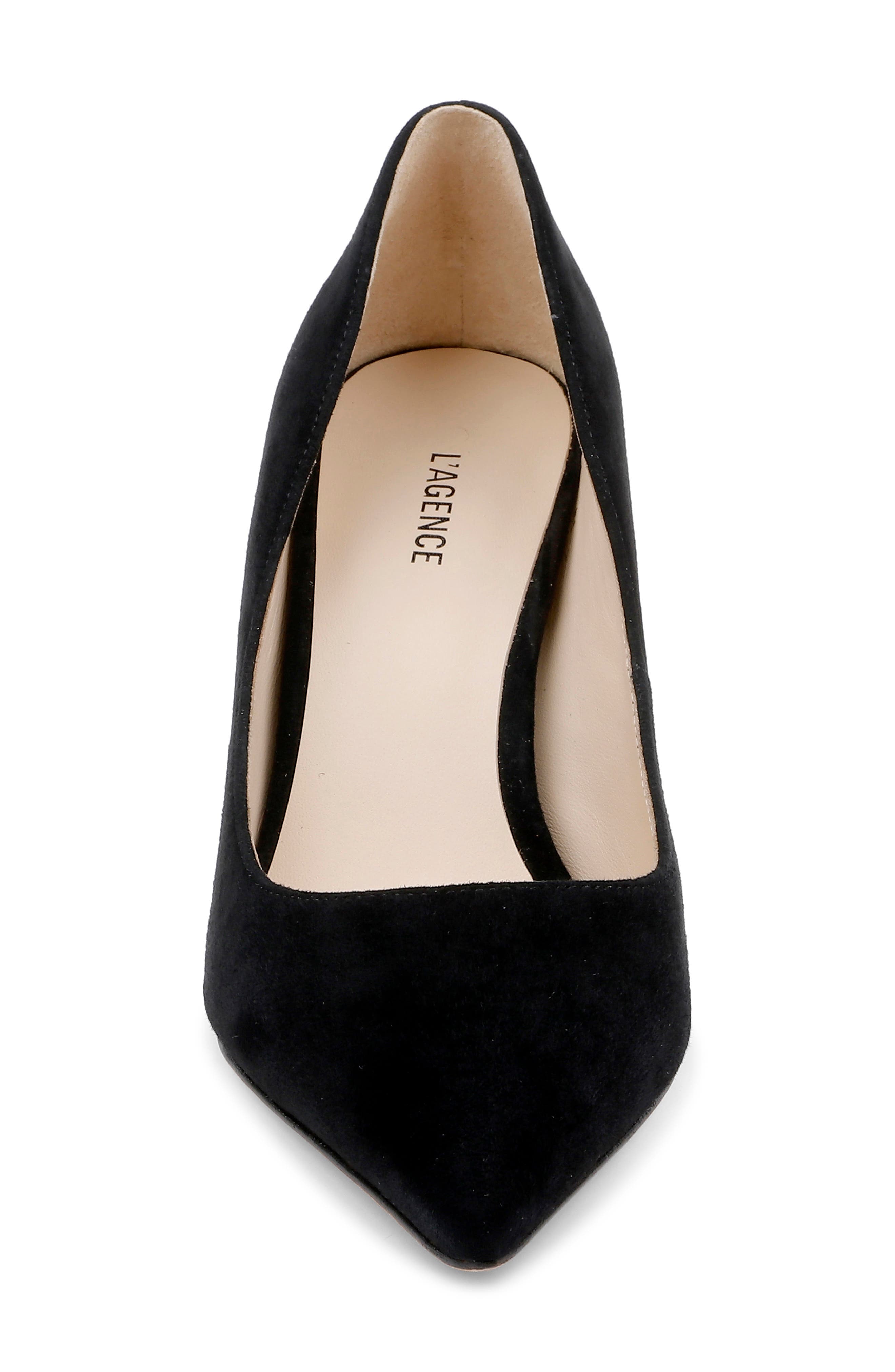 L'AGENCE Maelle Pointed Toe Pump, Alternate, color, Black Suede