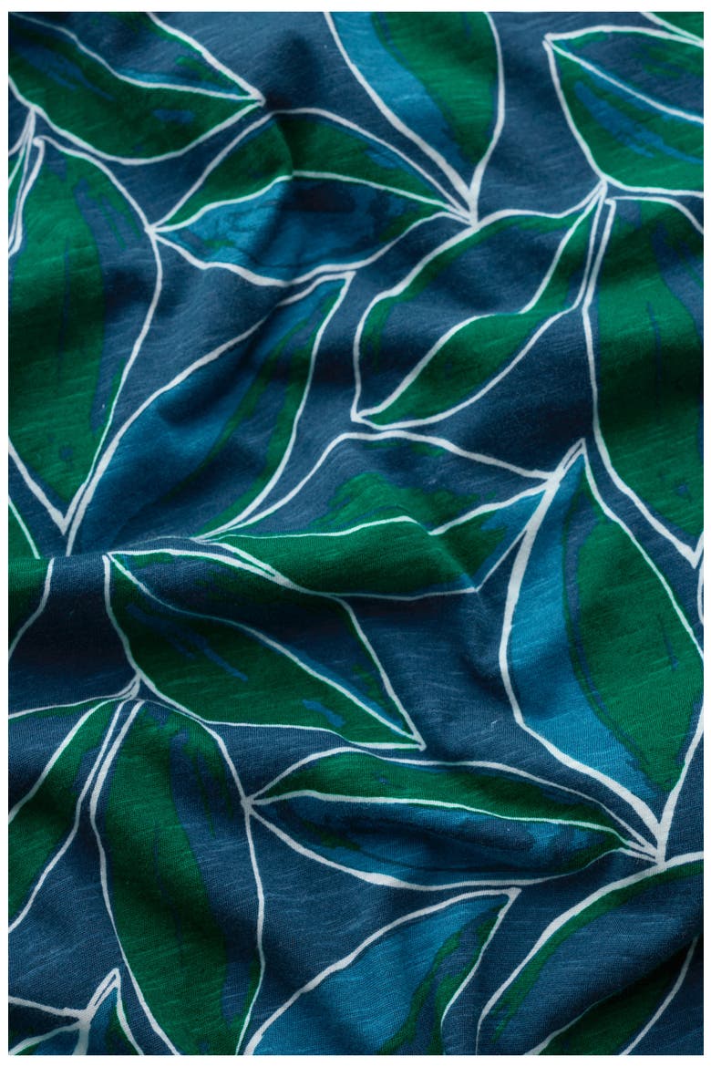 Polmanter Leaf Print Sleeveless Organic Cotton Jersey Maxi Dress, Alternate, color, LILY LEAF STORM