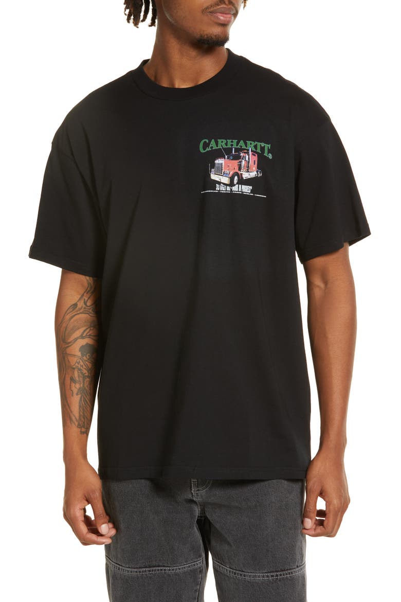 Men's On the Road Organic Cotton Graphic Tee, Main, color, BLACK