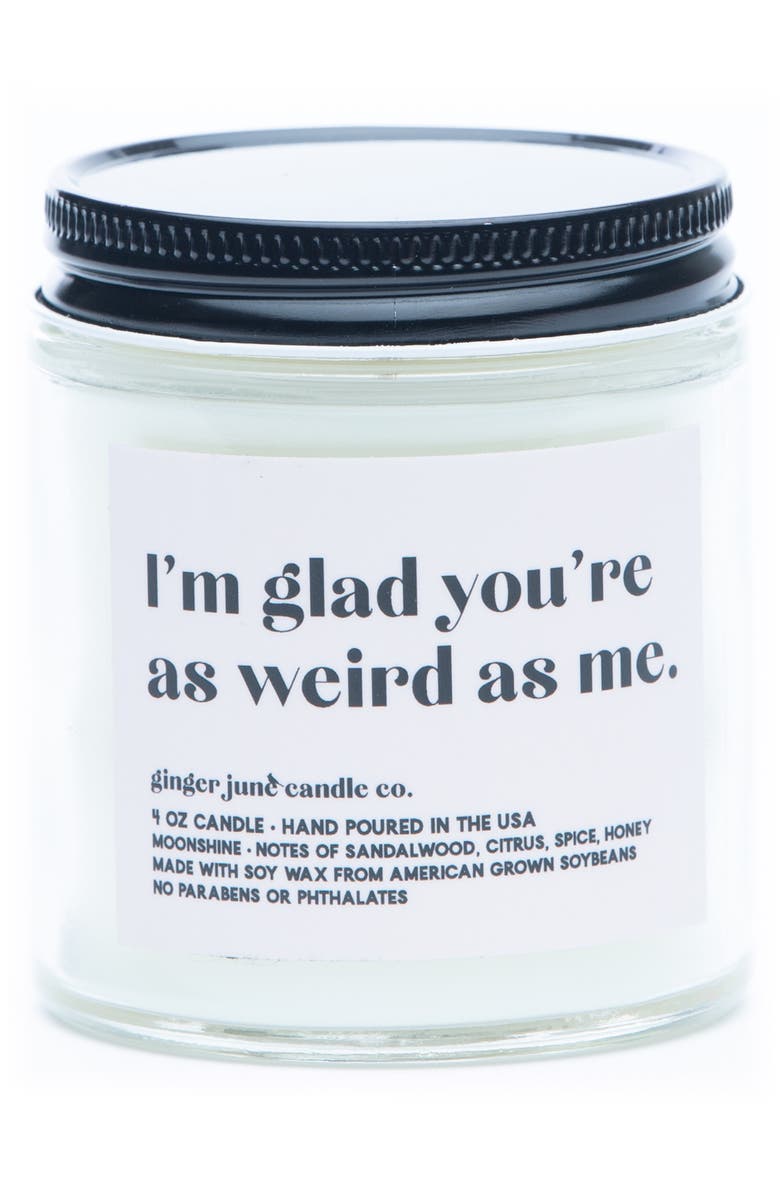 Ginger June Candle Co. Ginger June Candle Co I'm Glad You're as Weird as Me Standard Jar Candle, Main, color,
