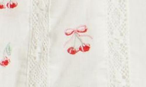 Loveshackfancy Vietta Cherry Embroidered Lace Cotton Crop Tank