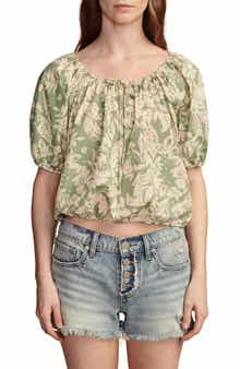 Lucky Brand Gathered Poplin Top