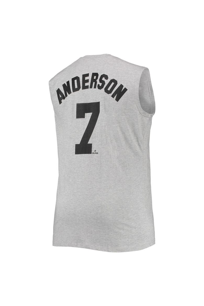 Men's Tim Anderson Heathered Gray Chicago White Sox Big & Tall Muscle Tank Top, Alternate, color, Heather Gray