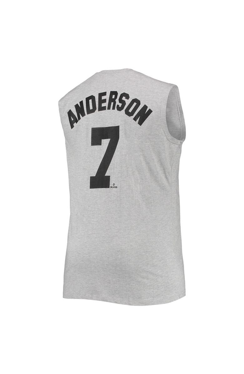 PROFILE Men's Tim Anderson Heathered Gray Chicago White Sox Big & Tall Muscle Tank Top, Alternate, color, Heather Gray