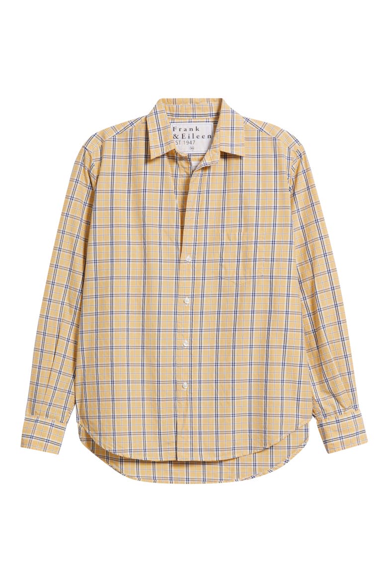 Eileen Relaxed Button-Up Shirt, Alternate, color, YELLOW AND BLUE PLAID