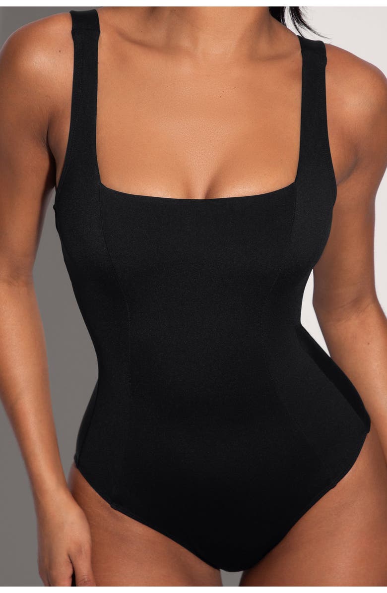 TA3 Mega Sculpting Square Neck One-Piece Swimsuit, Main, color, Black