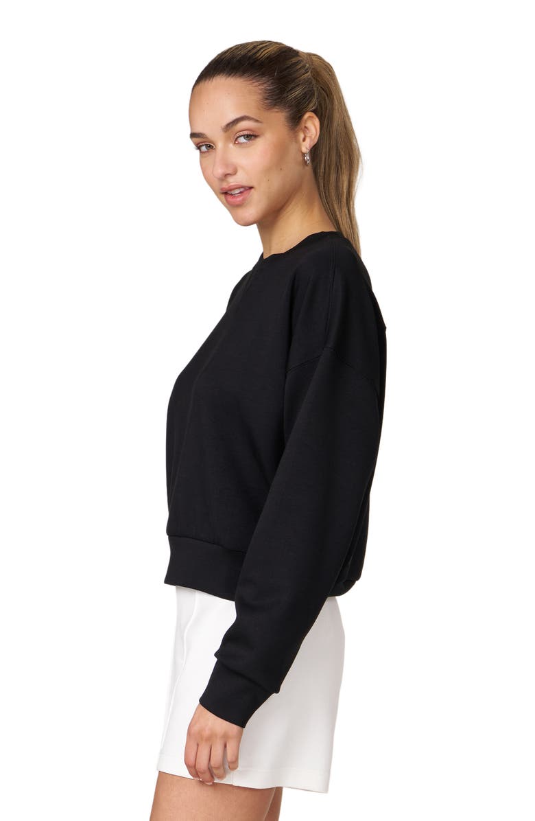 Rebody Active Essential Scuba Knit Crewneck Sweatshirt, Alternate, color, Black