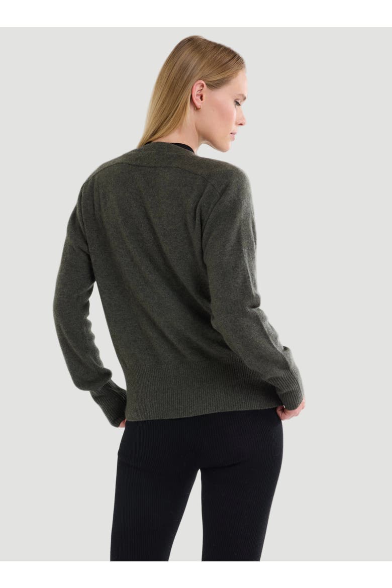 Cashmere V-Neck Cardigan, Alternate, color, KAKI