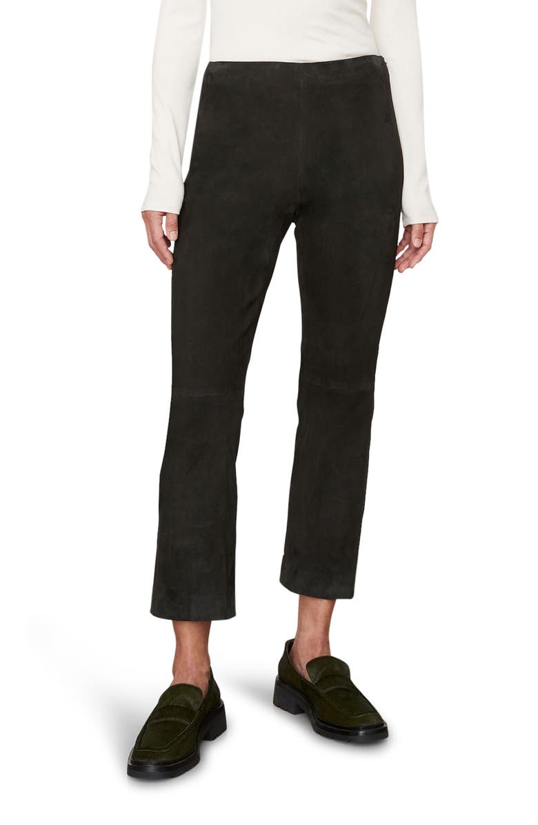 Vince Geniune Suede Crop Flare Pants, Main, color, 