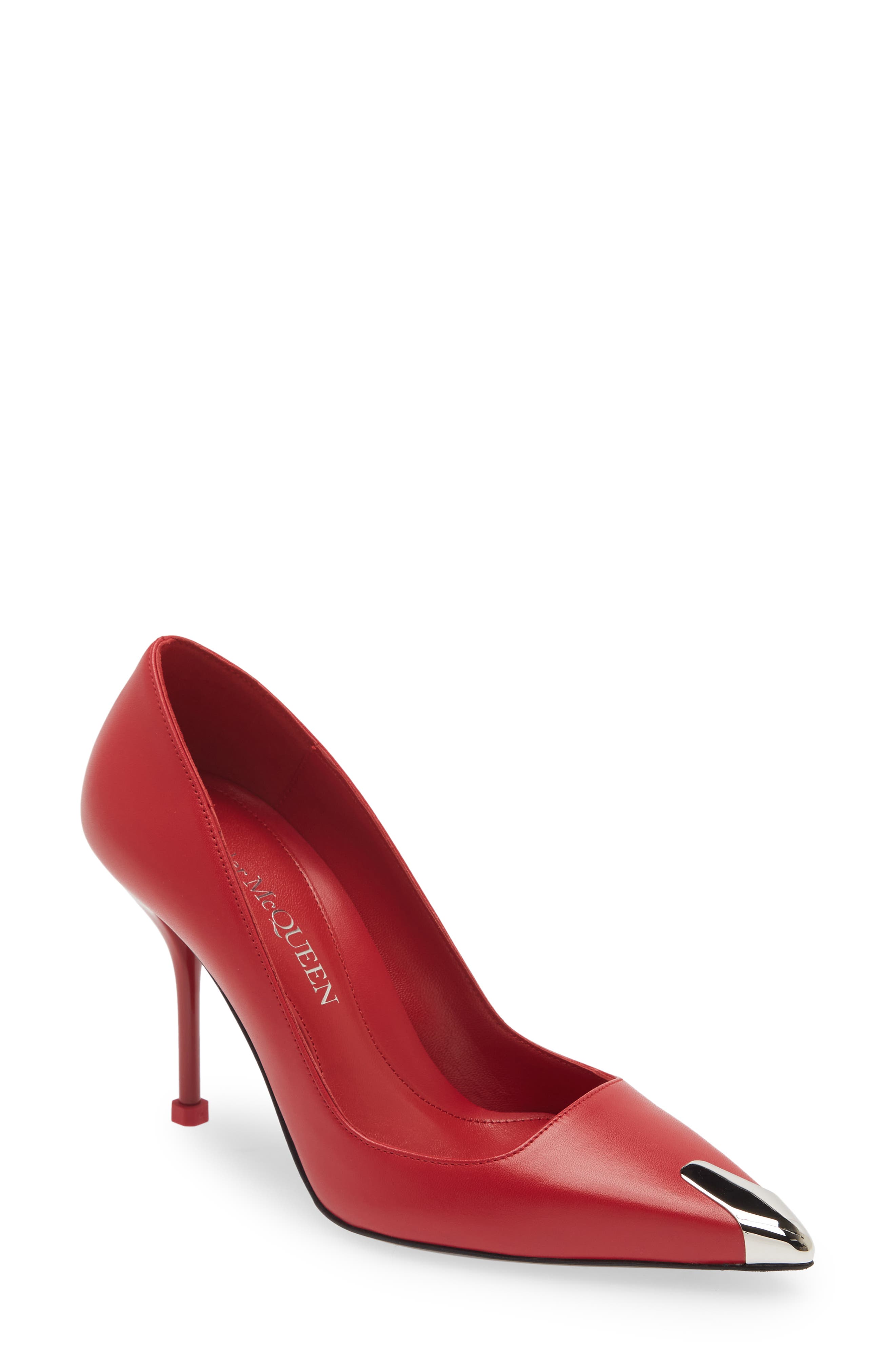 Punk Pointed Toe Pump, Main, color, RED