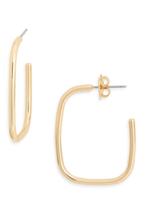 Rounded Square Hoop Earrings