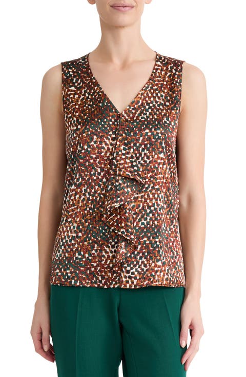 Cascade Print Sleeveless Top