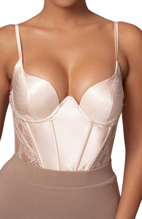 Jluxlabel Incomparable Lace Inset Satin Bodysuit
