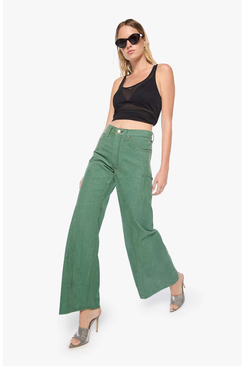 The Lemon Twist Sneak High Waist Wide Leg Jeans, Alternate, color, DARK IVY