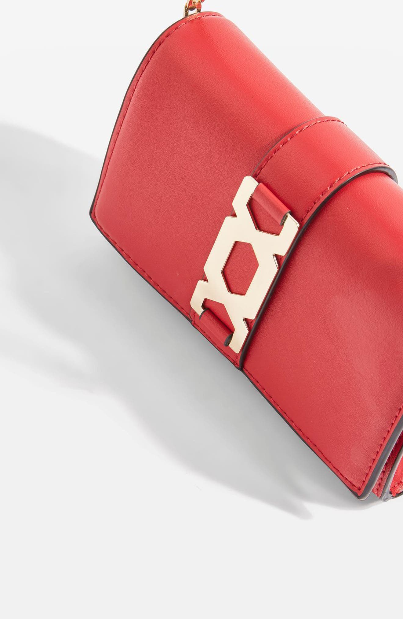 Rome Hex Hardware Crossbody Bag, Alternate, color, RED