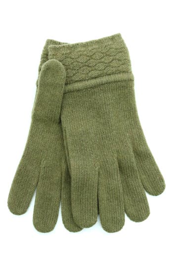 Portolano Cashmere Tech Gloves In Green