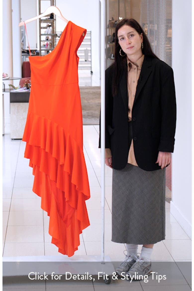 Ruffle One-Shoulder Asymmetric Hem Cocktail Dress video