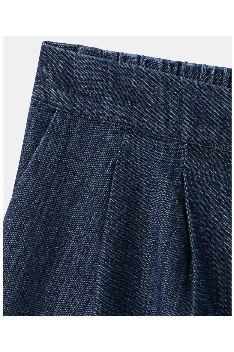 Pleated Pull-On Denim Shorts, Alternate, color, OPEN BLUE