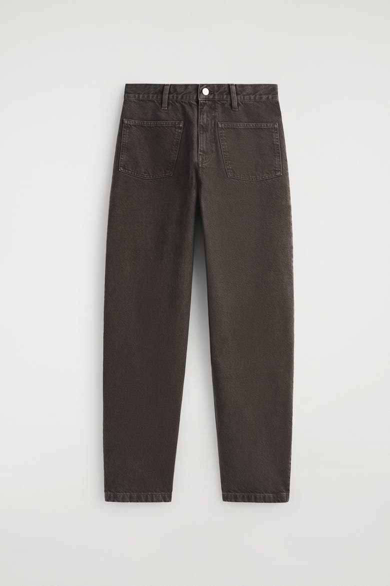 Patch-Pocket Straight-Leg Jeans, Alternate, color, BROWN