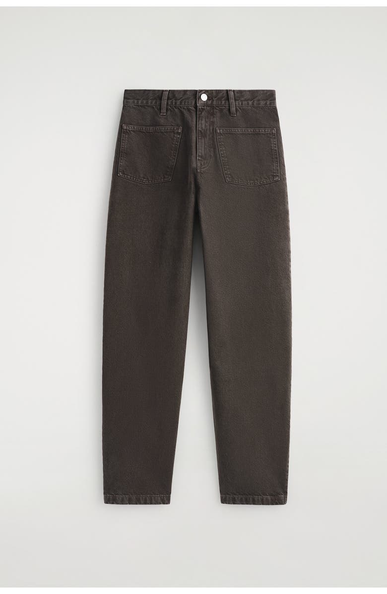 COS Patch-Pocket Straight-Leg Jeans, Alternate, color, Brown