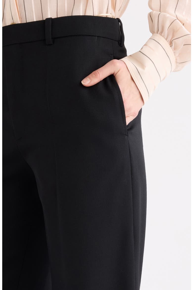 Virgin Wool Grain de Poudre Flare Trousers, Alternate, color, BLACK