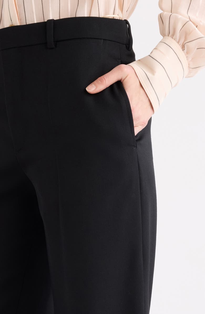 Chloé Virgin Wool Grain de Poudre Flare Trousers, Alternate, color, Black