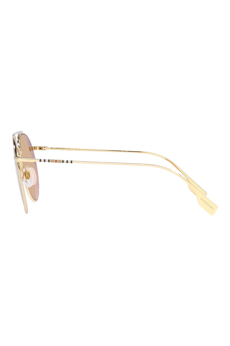 61mm Aviator Sunglasses, Alternate, color, LIGHT BROWN