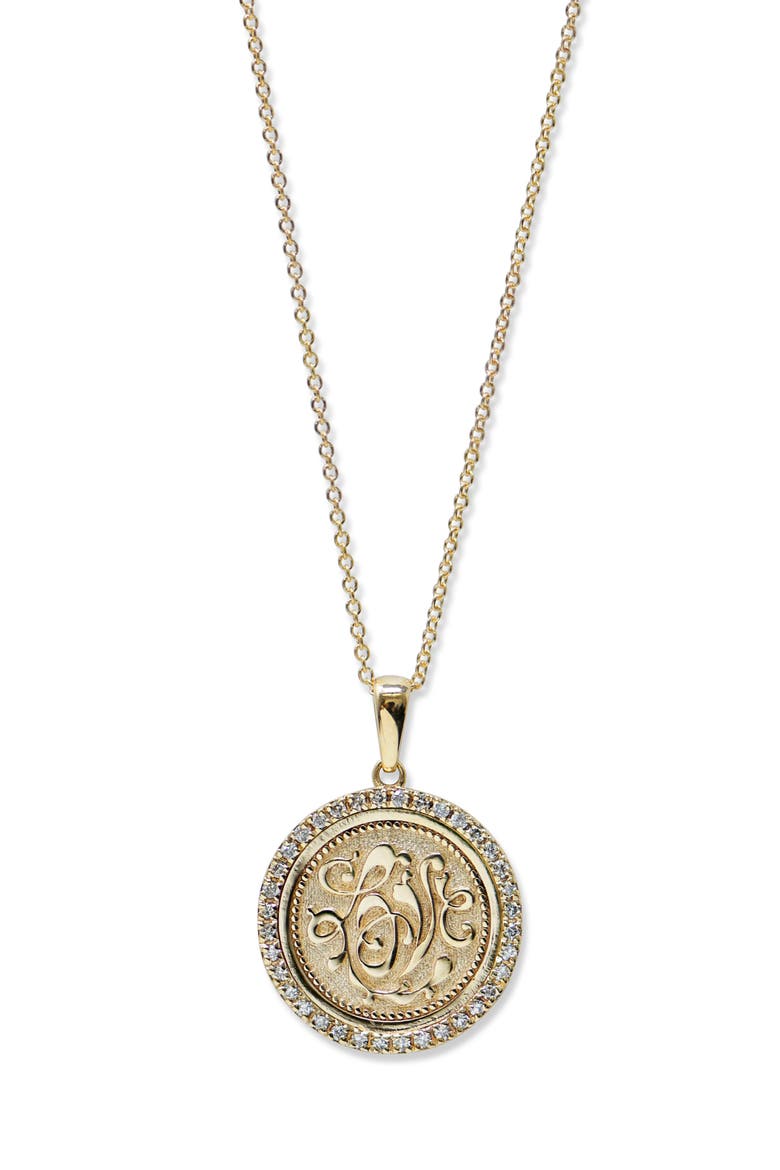 Love Letter Royal Love Medallion Necklace, Main, color, YELLOW GOLD
