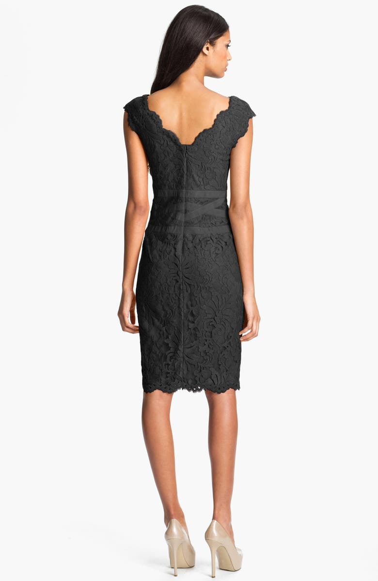 Tadashi Shoji Lace & Tulle Sheath Dress, Alternate, color, 