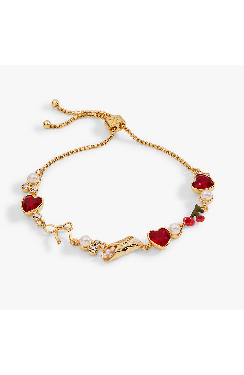 Alex and Ani 'There Cannoli Be You' Bow & Heart Adjustable Bolo Bracelet, Main, color, Gold