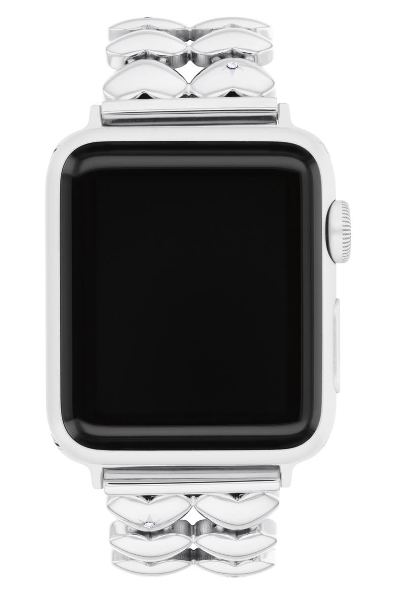 Stainless Steel 20mm Apple Watch® Bracelet Watchband, Main, color, SILVER