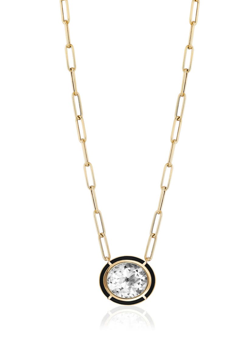 GOSHWARA Melange Blue Topaz Pendant Necklace, Main, color, Rock Crystal/ Onyx