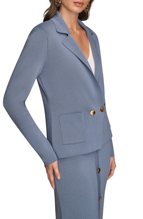 Donna Karan New York Double Breasted Sweater Blazer In Gray