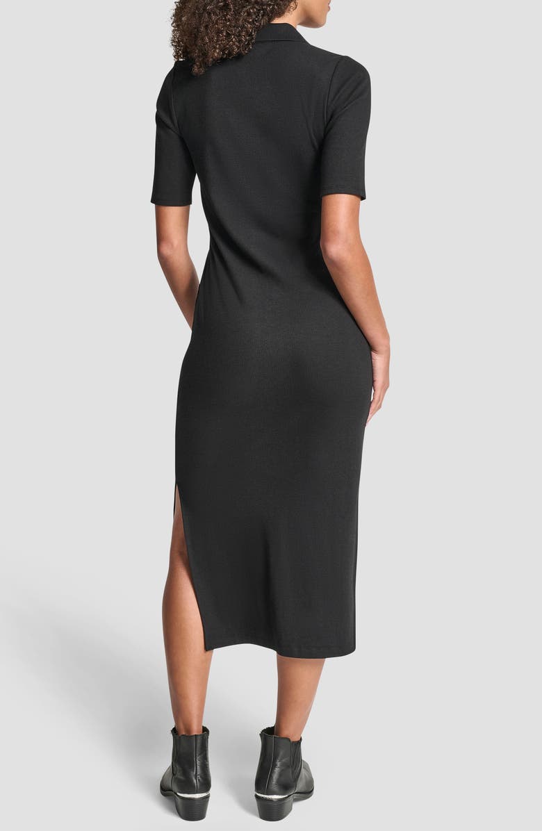 DKNY Jeans Short Sleeve Polo Dress, Alternate, color, Black