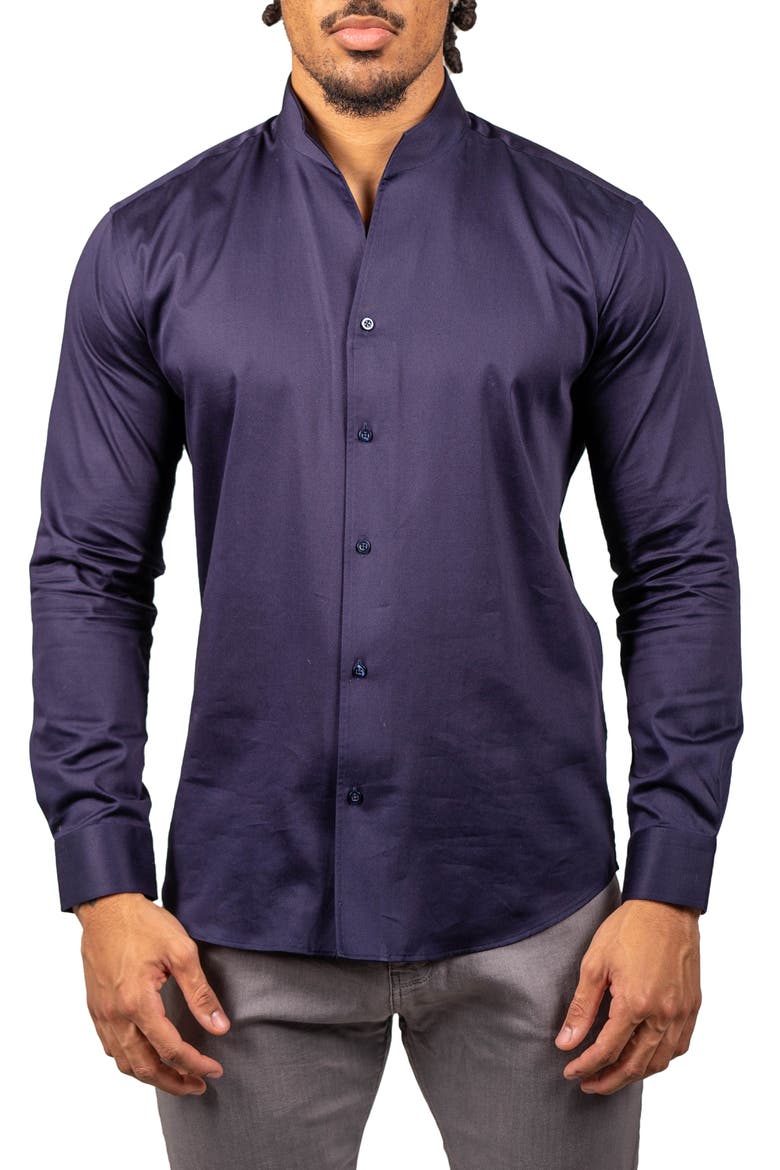 Ceremony Prince Cotton Button-Up Shirt, Main, color, BLUE