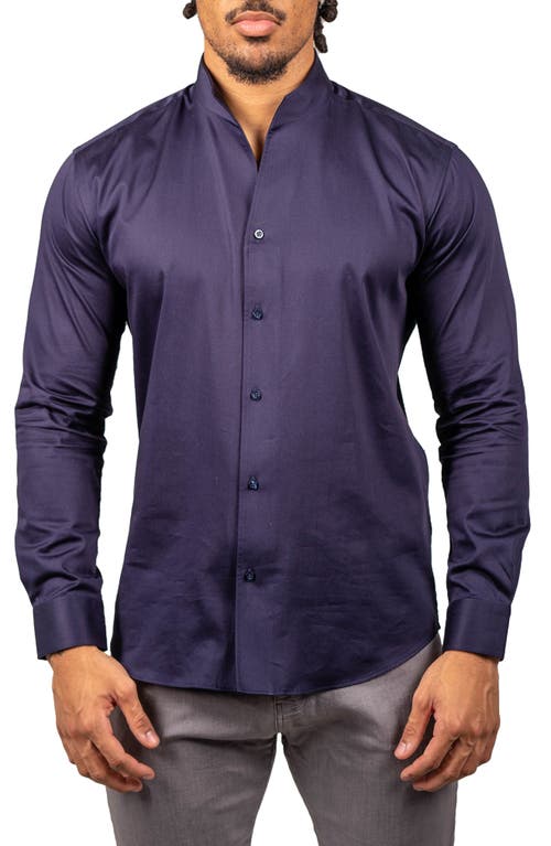 Maceoo Ceremony Prince Cotton Button-up Shirt In Blue