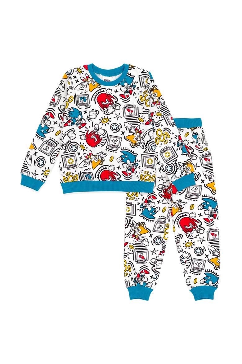 Sonic the Hedgehog French Terry Sweatshirt & Pants Set, Main, color, White