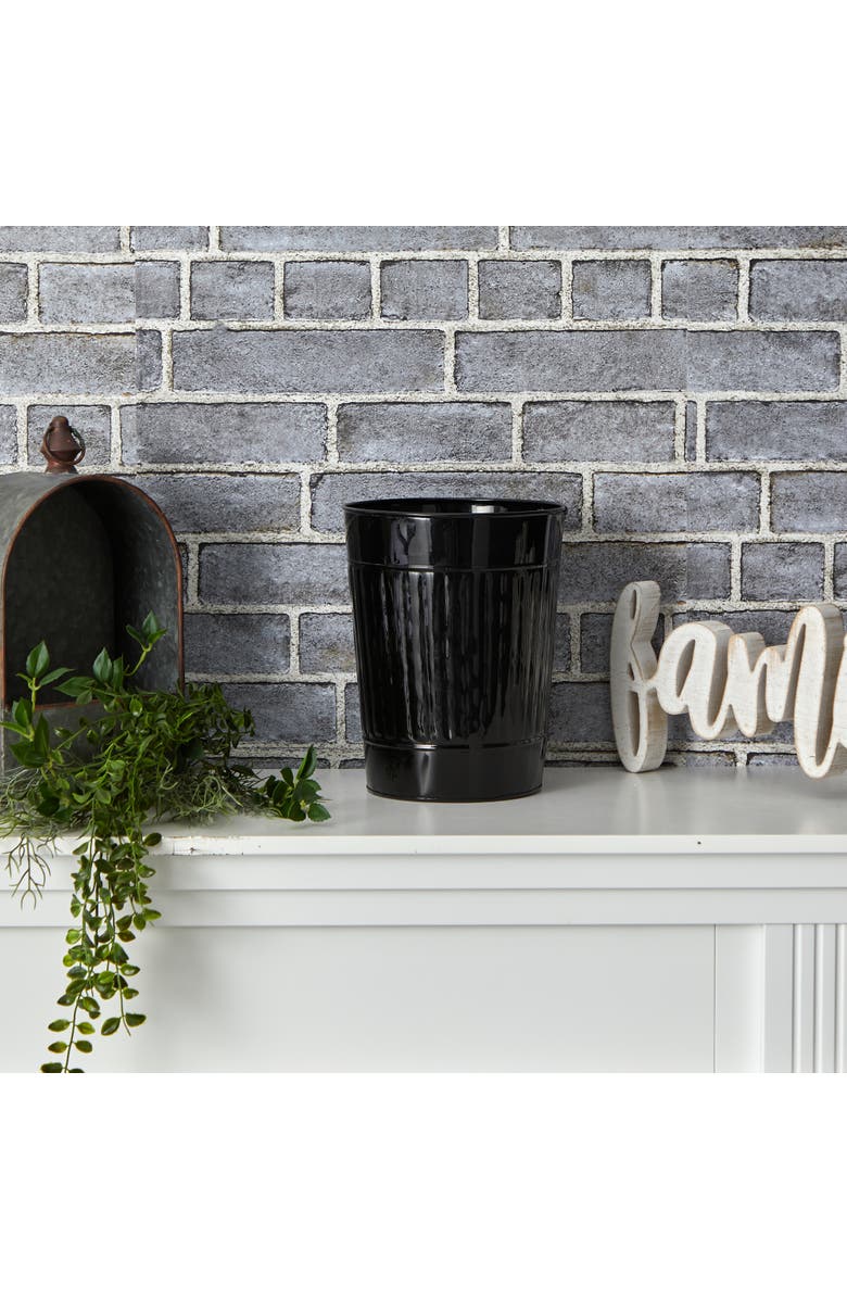 NEARLY NATURAL 10-in Farmhouse Country Pail Planter, Alternate, color, Black